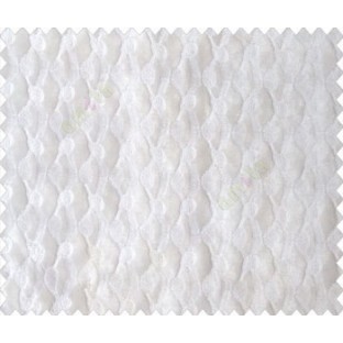 Pure white on white base honeycomb like design continuous embroidery sheer curtain
